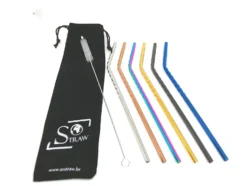 SET DE 6 PAILLES SPIRAL COURBEE MIX DE COULEURS